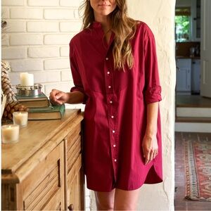 Frank & Eileen Discontinued Tori Shirtdress in Red